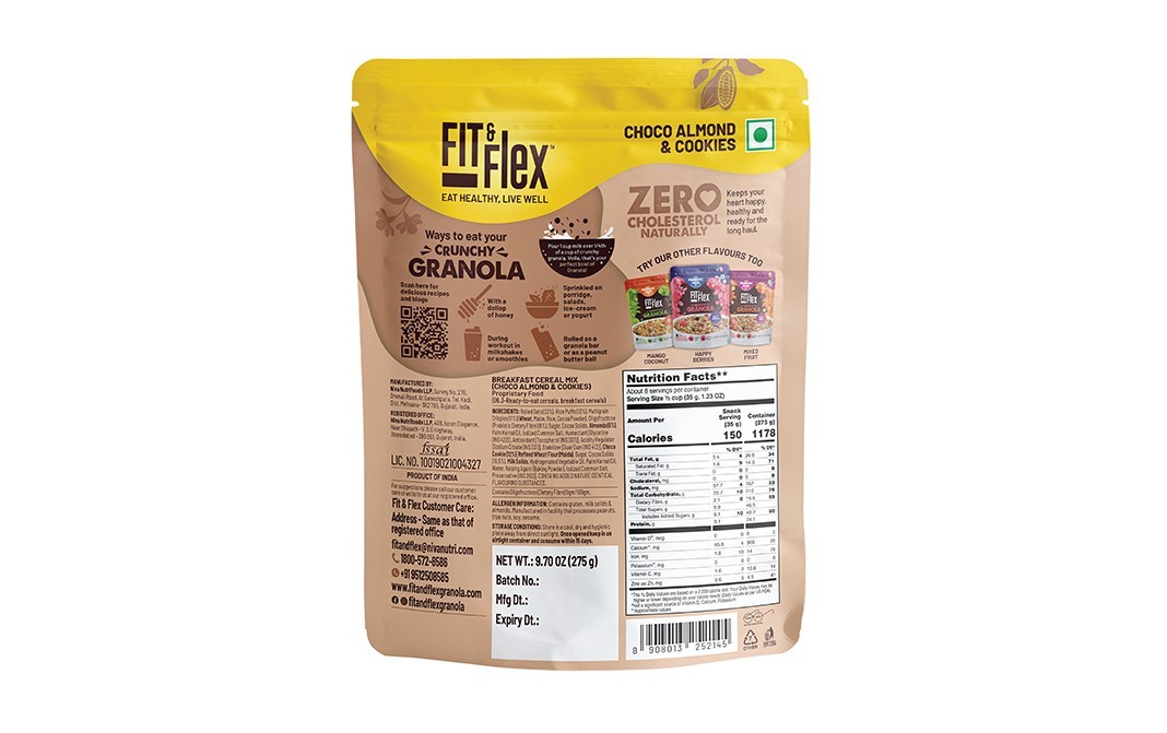 Fit & Flex Crunchy Granola Choco Almond & Cookies   Pack  275 grams